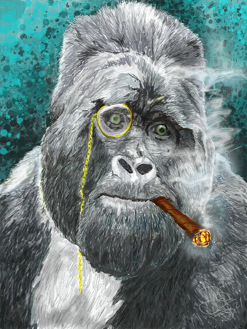 Gorilla Smoking